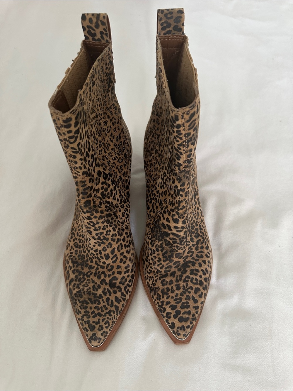 Dolce Vita Suede Animal Print Ankle Boots